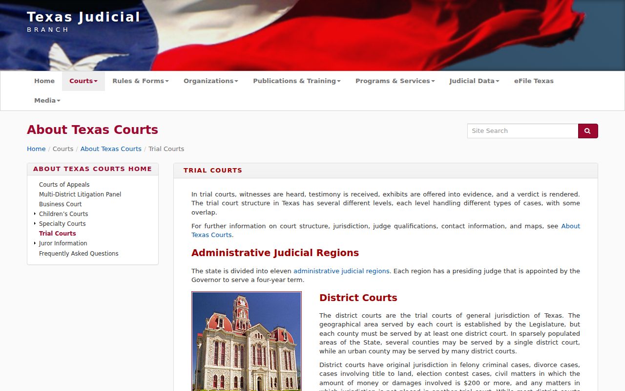 Texas court jurisdiction for Fisher County criminal cases